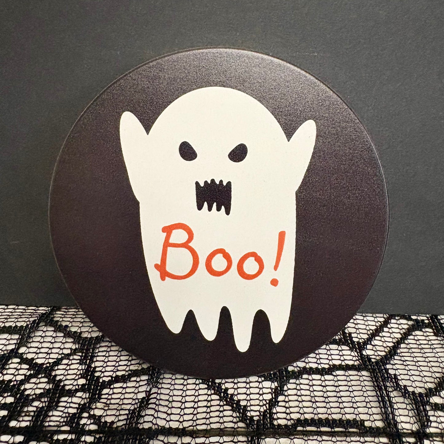 Ceramic Halloween Coaster with Cork Bottom︱BOO! Style︱Little Extras