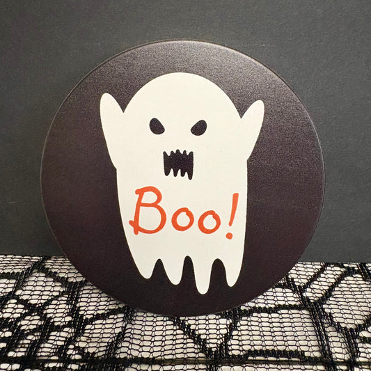 Ceramic Halloween Coaster with Cork Bottom︱BOO! Style︱Little Extras