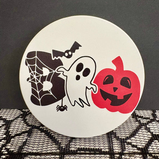 Ceramic Halloween Coaster with Cork Bottom︱Bat Boo Style︱Little Extras